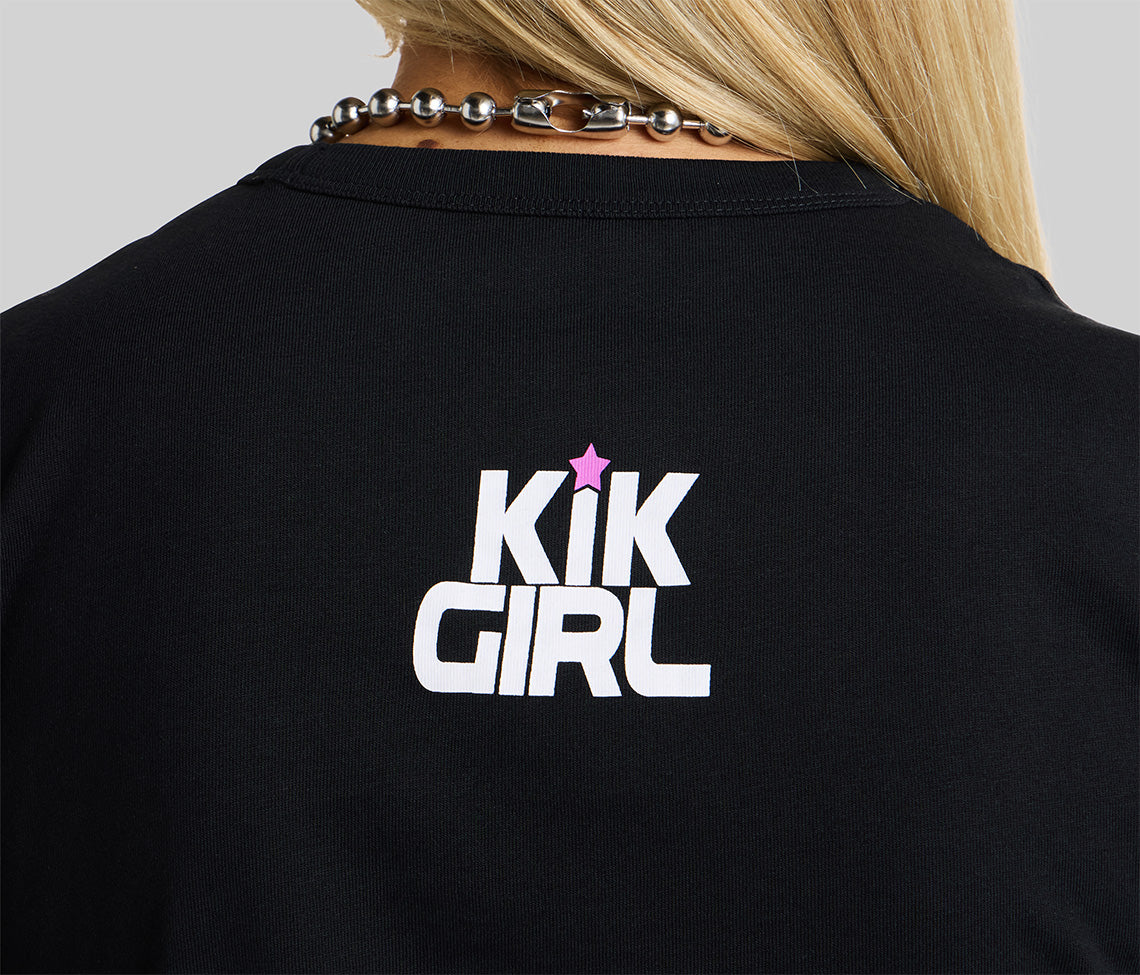 RAINBOW KIKGIRL GRAPHIC TEE - BLACK - Image 5