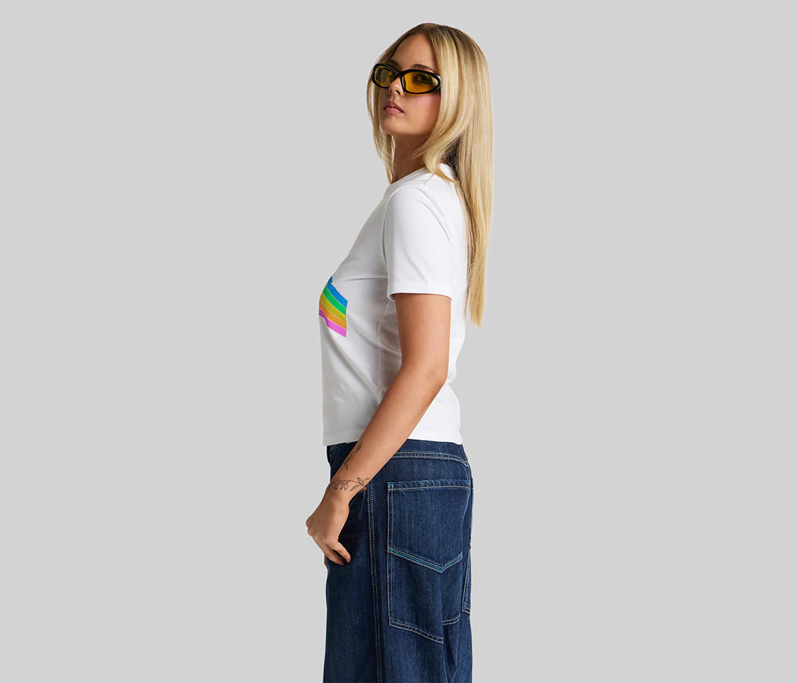 RAINBOW KIKGIRL GRAPHIC TEE - WHITE - Image 3