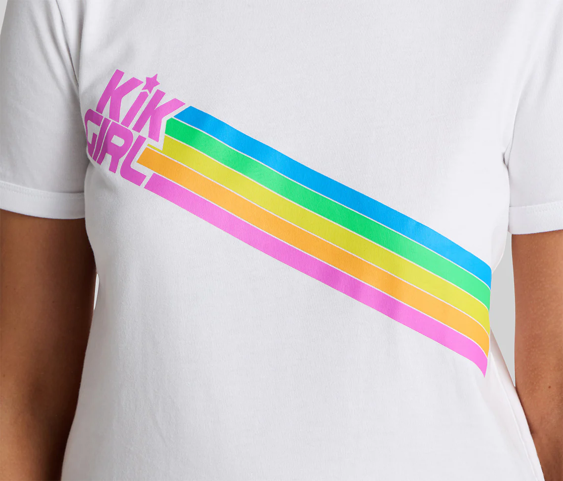 RAINBOW KIKGIRL GRAPHIC TEE - WHITE - Image 4