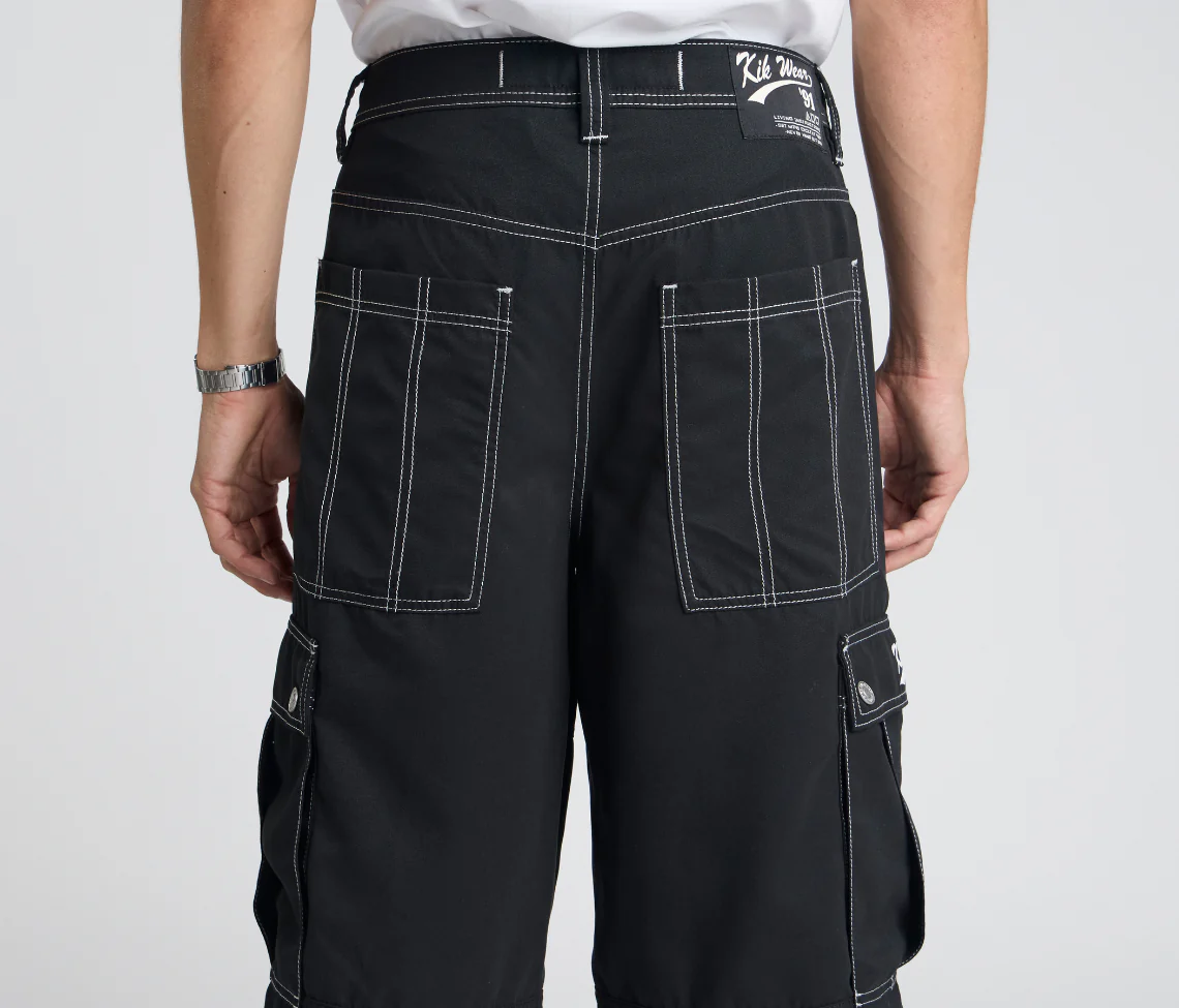 HYDRO CHILL MICROSUEDE CARGO SHORT 15" INSEAM BLACK - Image 5