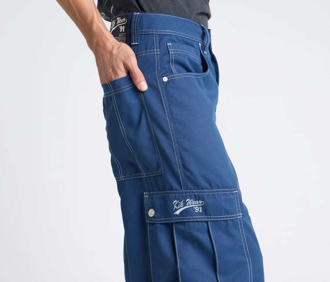 HYDRO CHILL MICROSUEDE CARGO SHORT 15" INSEAM NAVY - Image 6