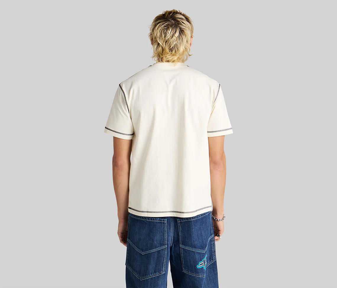 GRAFFITI EMBROIDERY POCKET TEE  - NATURAL - Image 3