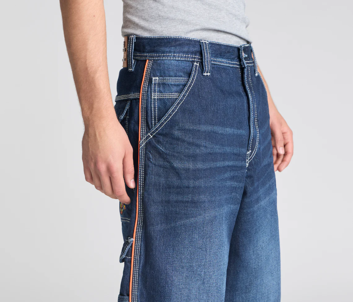 KIKWEAR X FLAMEHEAD CARPENTER 22" AZUL DARK WASH - Image 11