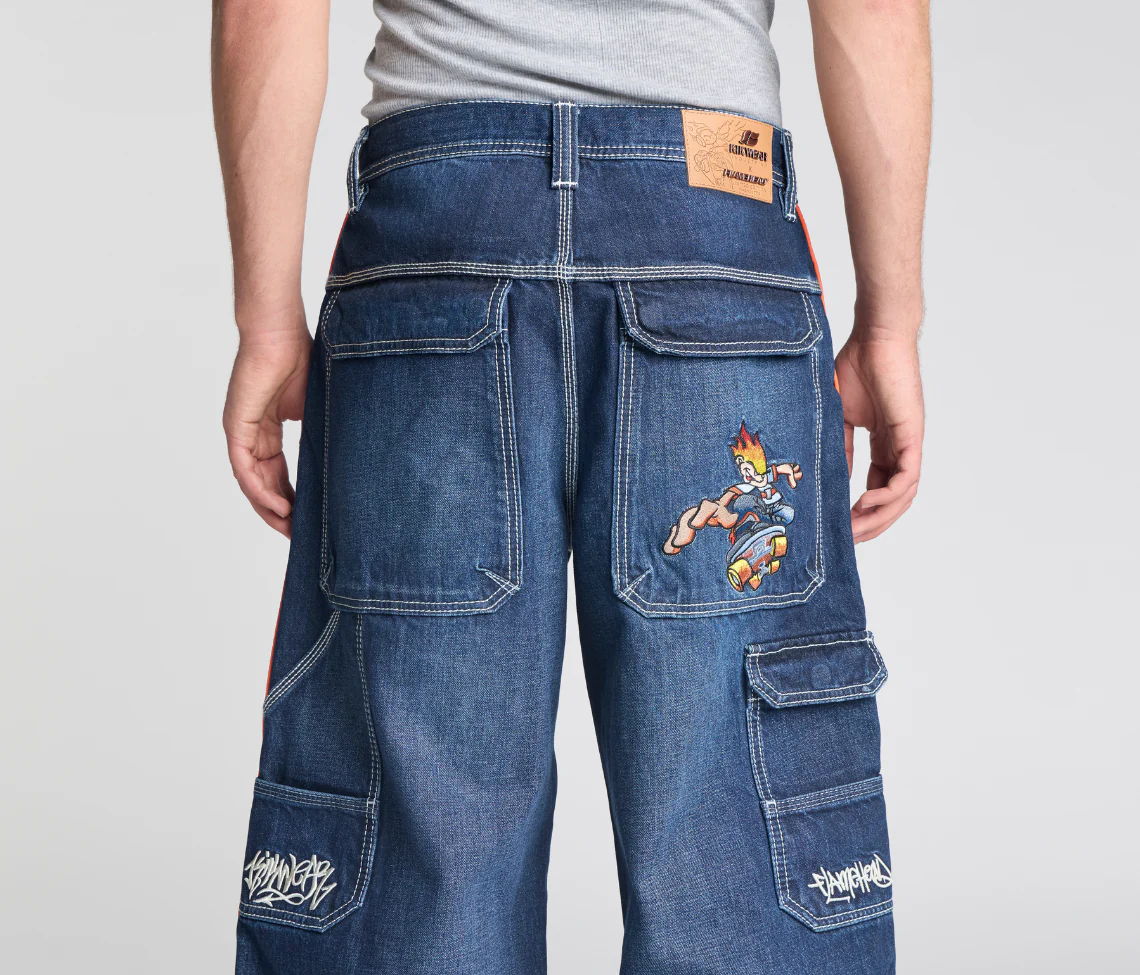 KIKWEAR X FLAMEHEAD CARPENTER 22" AZUL DARK WASH - Image 5