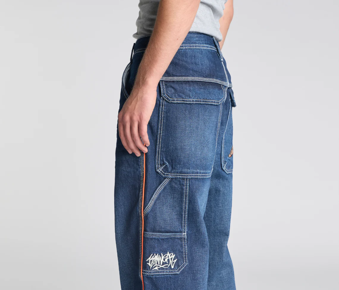 KIKWEAR X FLAMEHEAD CARPENTER 22" AZUL DARK WASH - Image 9