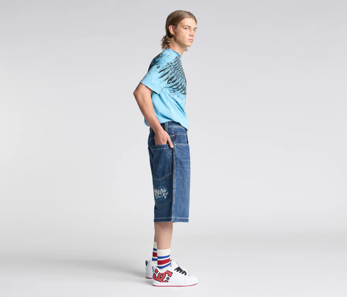 SUPREME GRAFFITI JORT 15" INSEAM AZUL DARK WASH - Image 3