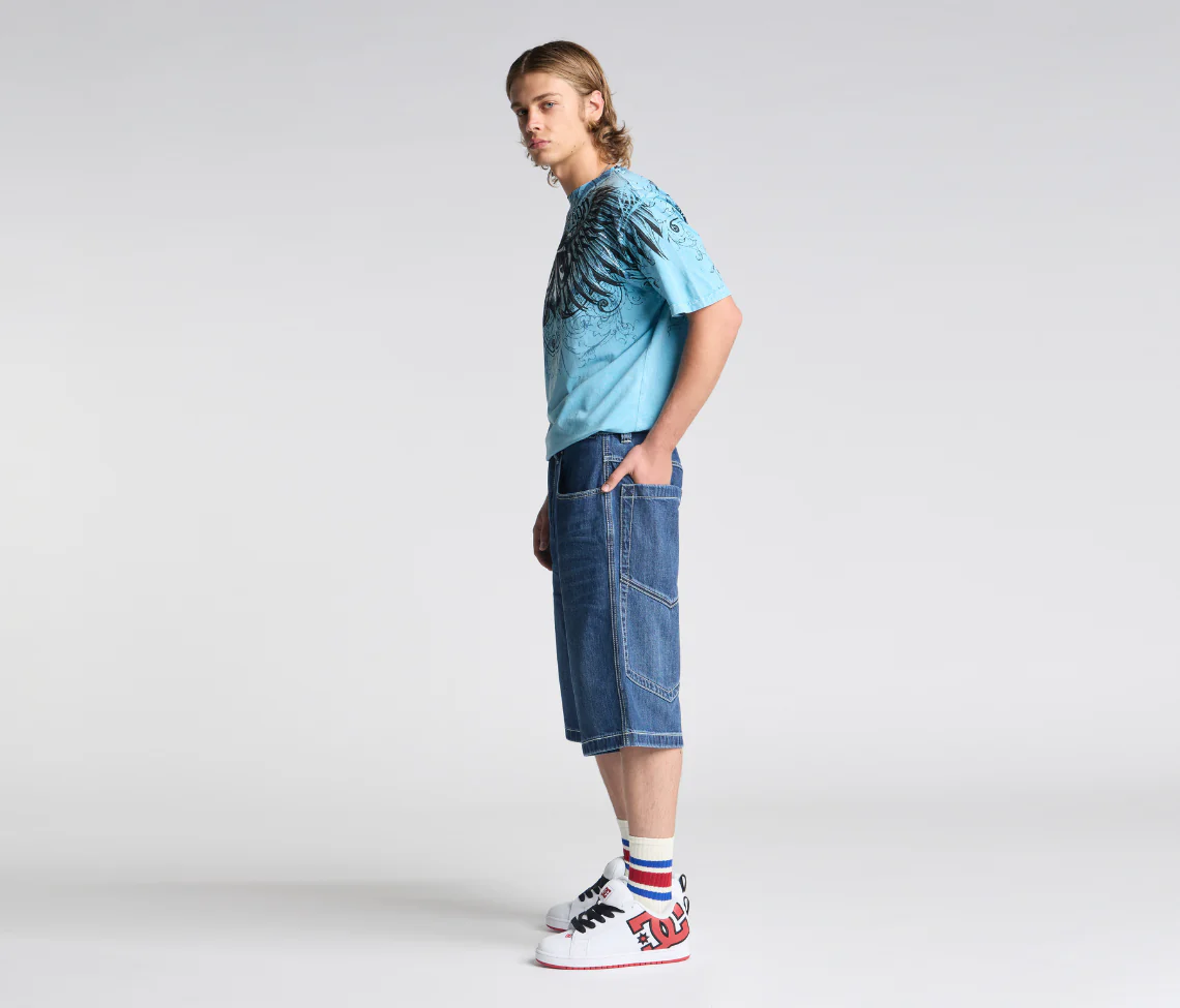 SUPREME GRAFFITI JORT 15" INSEAM AZUL DARK WASH - Image 4