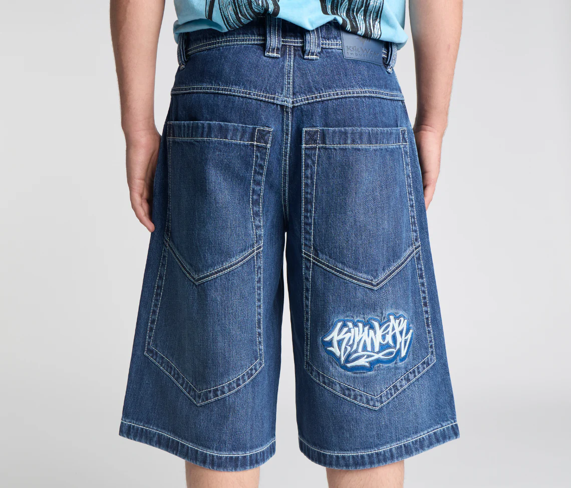 SUPREME GRAFFITI JORT 15" INSEAM AZUL DARK WASH - Image 5