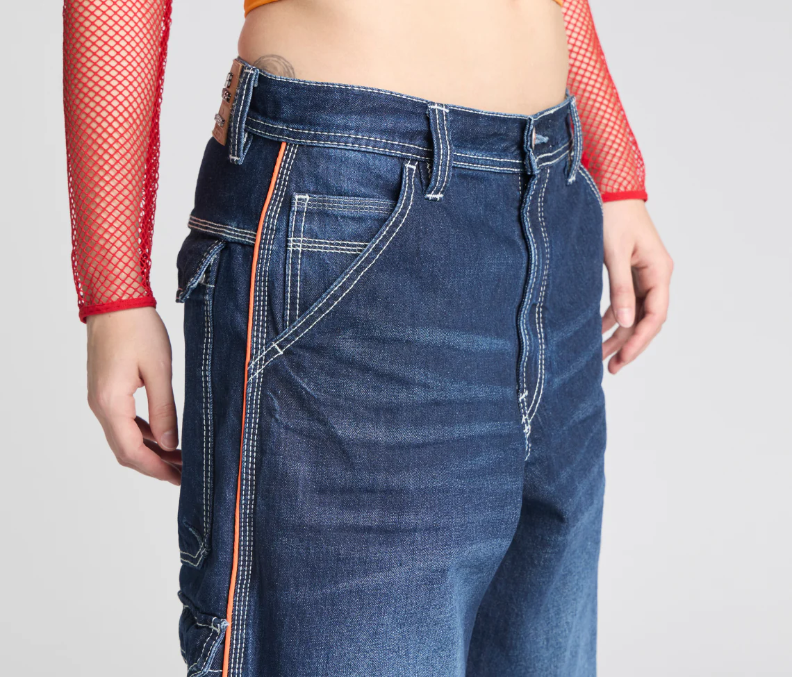 W KIKWEAR X FLAMEHEAD CARPENTER 22" AZUL DARK WASH - Image 12