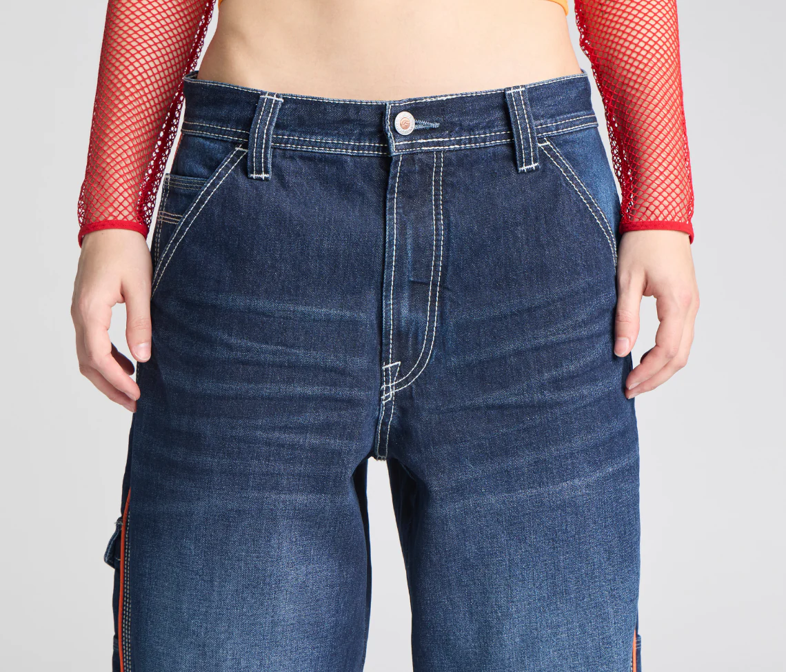 W KIKWEAR X FLAMEHEAD CARPENTER 22" AZUL DARK WASH - Image 13