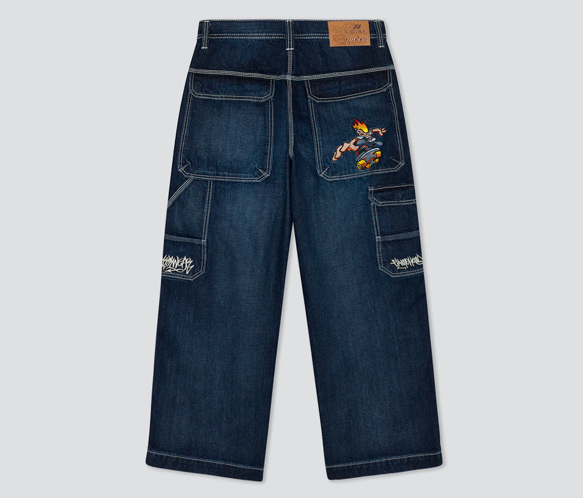 W KIKWEAR X FLAMEHEAD CARPENTER 22" AZUL DARK WASH - Image 15