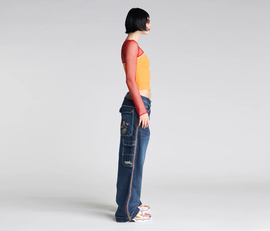 W KIKWEAR X FLAMEHEAD CARPENTER 22" AZUL DARK WASH - Image 3