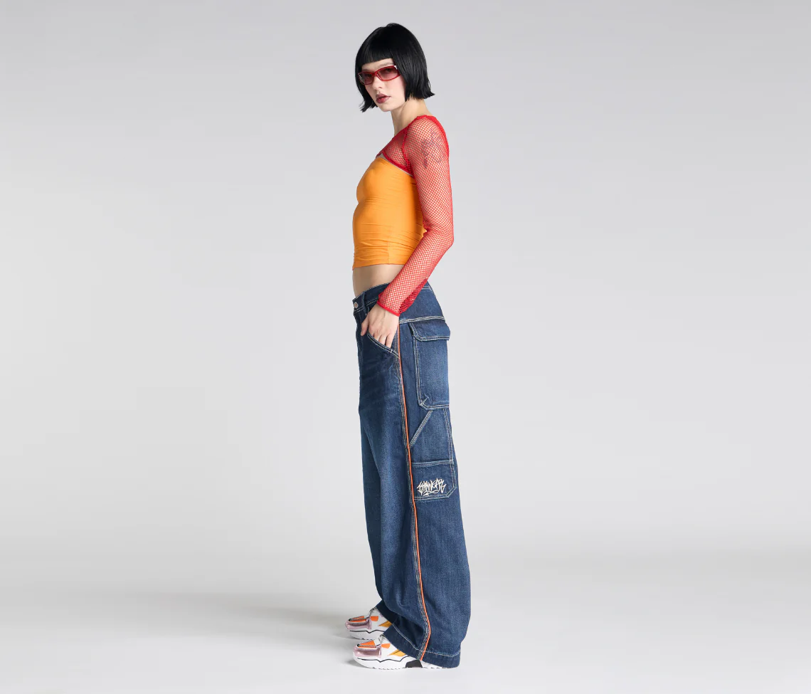 W KIKWEAR X FLAMEHEAD CARPENTER 22" AZUL DARK WASH - Image 4