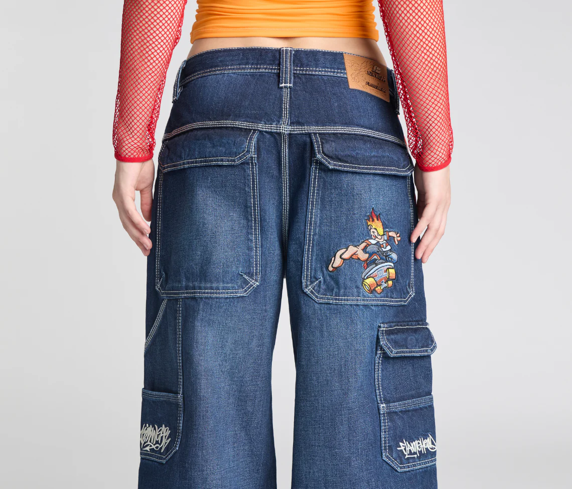 W KIKWEAR X FLAMEHEAD CARPENTER 22" AZUL DARK WASH - Image 5