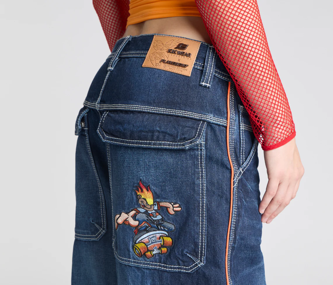 W KIKWEAR X FLAMEHEAD CARPENTER 22" AZUL DARK WASH - Image 8