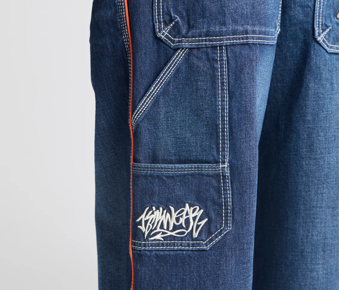 W KIKWEAR X FLAMEHEAD CARPENTER 22" AZUL DARK WASH - Image 9